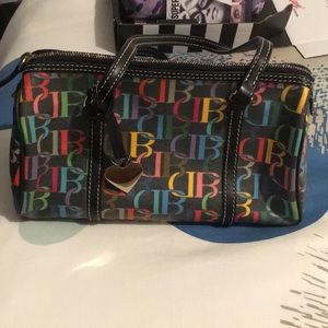 Dooney & Bourke Black MultiColor Barrel Purse